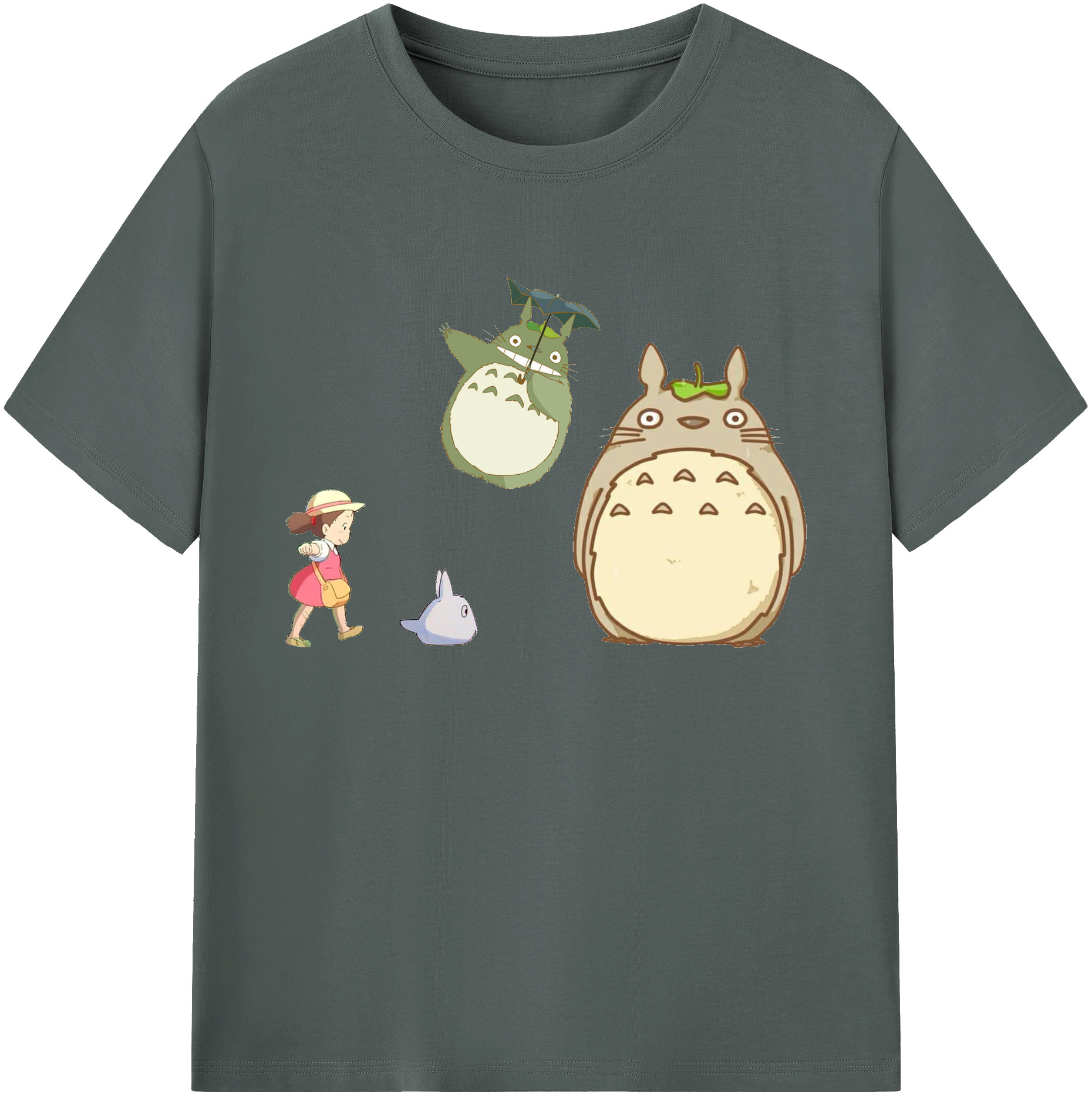 （画像用） となりのトトロ 草壁メイ 草壁サツキ My Neighbor Totoro Satsuki Kusakabe Mei Kusakabe 綿100％ メンズ半袖Tシャツ｜肌触りやわらか＆通気性